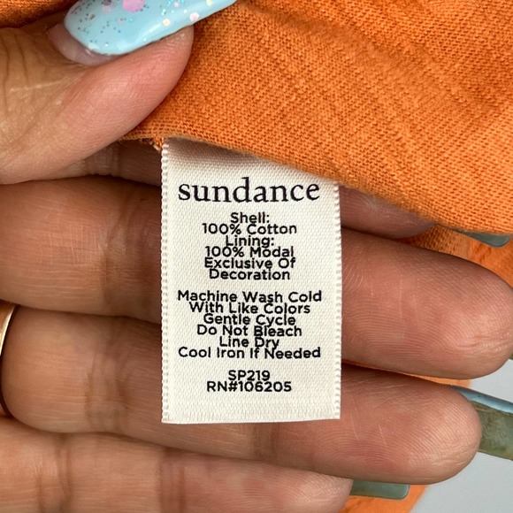 Sundance Orange Embroidered Blouse - Picture 6 of 7